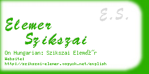 elemer szikszai business card